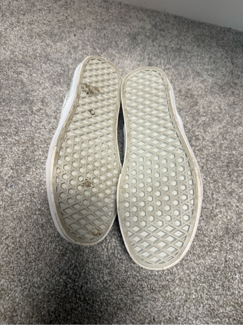 Pearl-Embellished White Slip-On Vans - Women's - Picture 3 of 4